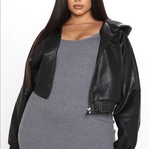 Fashion Nova Black Faux Leather Jacket